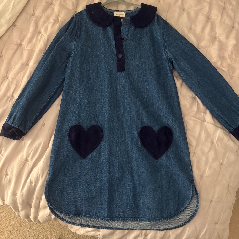 Denim and Cord Louis Louise Dress - Size 8
